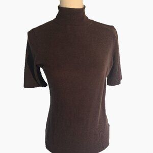 Brown Shortsleeve Turtleneck Sweater